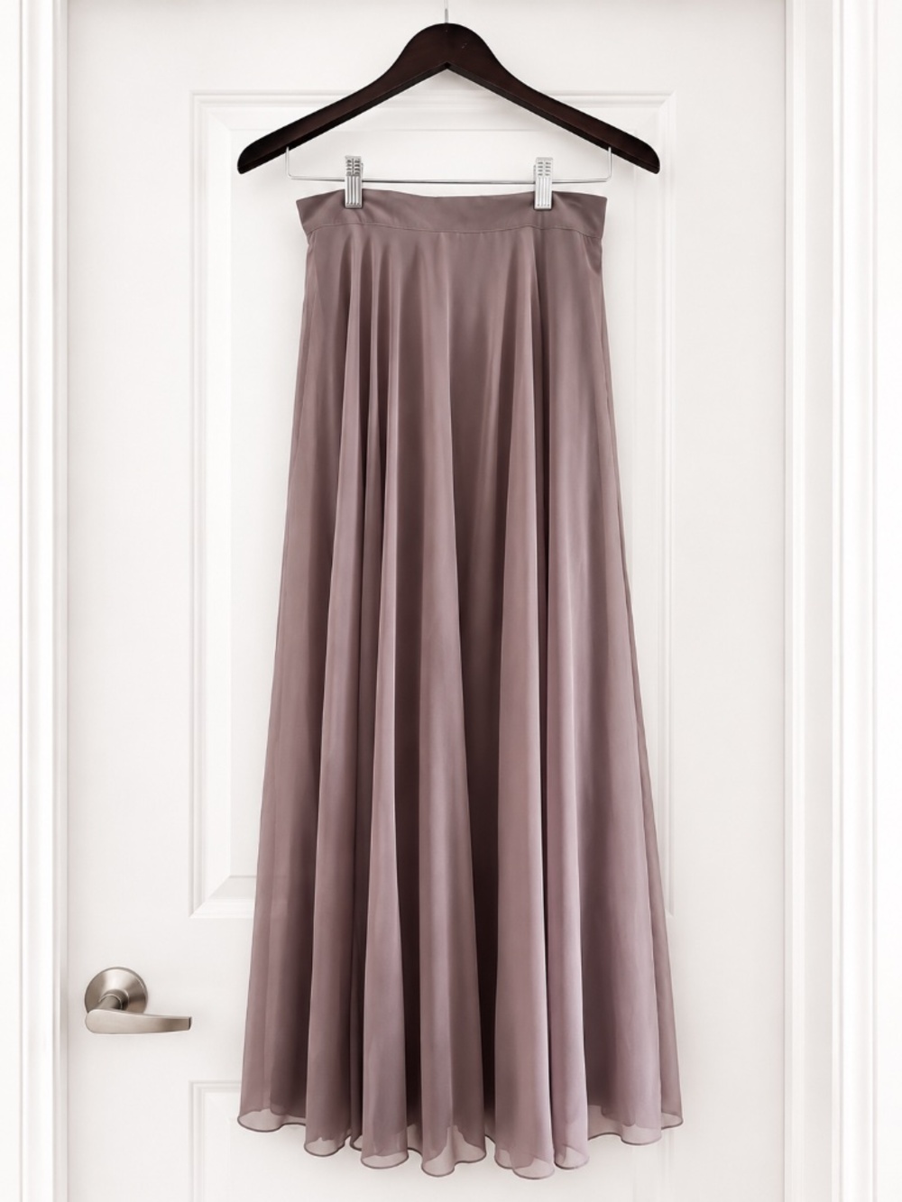 Taupe Chiffon Maxi Skirt